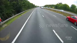 Car overtaking on hardshoulder