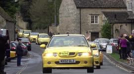 Yellow cars descend on Cotswold village in support of local man