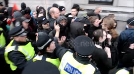 English defense league and anti fascists,  Central london .