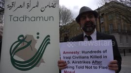 Iraqis protest against the bombing of Mosul,London,UK