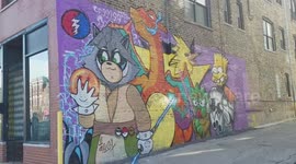 Cartoon mural in Bucktown