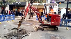 April fool day, Road works on Oxford Street on a busy Saturday in London
