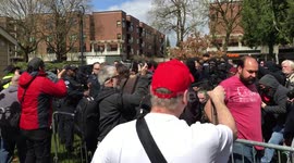 Anti-Trump protesters try to rush barricade