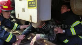 Elderly man falling onto train track miraculously survives being run over