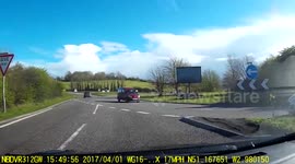 Elderly motorist caught driving the wrong way round a roundabout