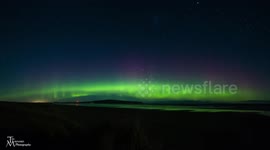 Stunning moonlight aurora borealis timelapse