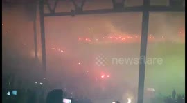 Torches to Grbavica Stadium football