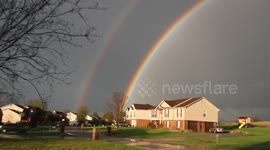 Stunning double rainbow spotted over Kentucky, USA
