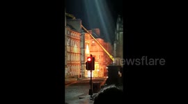 Explosions near Edinburg's Parliament Square on new Avengers movie set