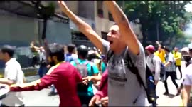 Protesters clash with police in Caracas, Venezuela
