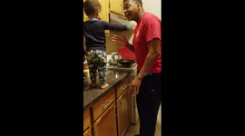 Toddler arguing with dad