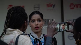 Freida Pinto attends the Guerrilla UK Premiere at The Curzon,Bloomsbury,London,UK