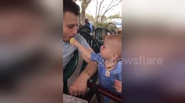 Baby tries lemon for the first and isn't convinced