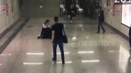 Member of public tackles alleged robber in underground