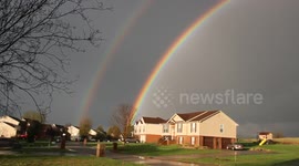 Newsflare Edit - Stunning double rainbow spotted over Kentucky, USA