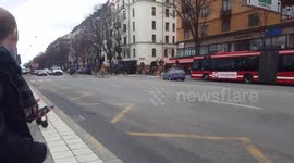 Police speed to the scene after suspected terror attack in Stockholm