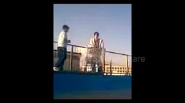 Gibraltar skate park trolley stunt fail