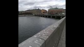 People evacuating Stockholm