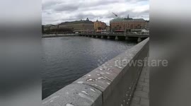 Newsflare Edit - People evacuating Stockholm