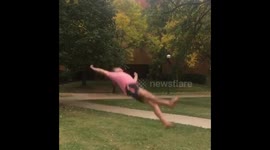 Slackline extreme sport crazy tricks