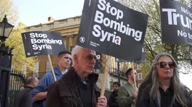 Stop the War Coalition protests No to Trump's attack on Syria,London,UK