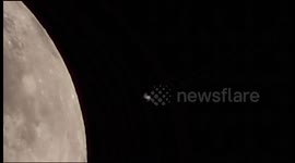 International Space Station transiting the Moon