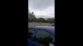 Driver tips truck while attempting to 'drift' in muddy field