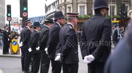 Stand for Keith cortege procession for funeral of PC Keith Palmer