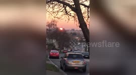 Footage appears to show two suns setting opposite each other