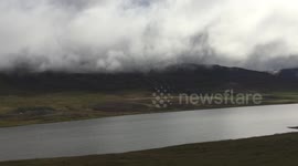 Driving by Sléttuhlíðarvatn Lake in Northern Iceland
