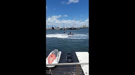 Girl wipes out on Water Jet Pack aka Flyboard