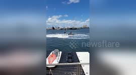 Girl face plants into the sea during flyboard fail