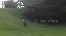 Newsflare Edit - Man attempts to jump pond on bike, it ends badly