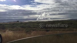 Driving by the Efri-Reykir Geothermal Plant on Iceland’s Golden Circle