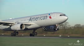 Smoothest Plane Landing Ever? American Airlines  A330 at Manchester Airport