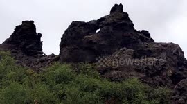 Dimmuborgir Lava Maze by Lake Mývatn in Northeast Iceland