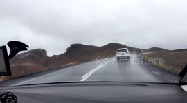Driving in the Mývatn Region of Northeast Iceland