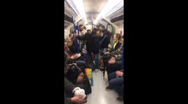 Buskers on the Victoria Line Train