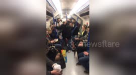 Newsflare Edit - Buskers on the Victoria Line Train