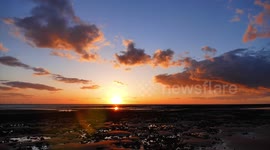 Vivid Time-lapse Beach Sunset