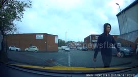 car bag snatch caught on dash cam
