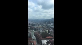 City with sky timelapse in Europe, Sarajevo
