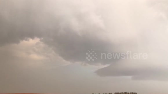 Newsflare Edit - Tornado-warned storm over Kansas, USA