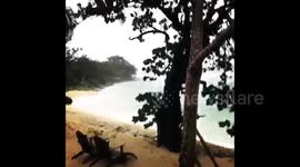 Newsflare Edit - Cyclone Cook battering beach on Vanuatu