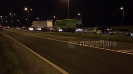 Drivers driving the wrong way on a slip road