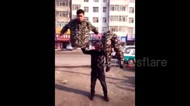 Chinese street magic trick goes wrong