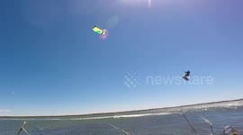 funny kitesurfing fail: powered backroll kiteloop