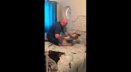 Father channels Star Wars while playing with baby daughter
