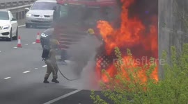 Major vehicle fire on the M6 motorway