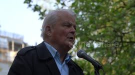 Bruce Kent of Campaign for Nuclear Disarmament protest Stop nuclear confrontation